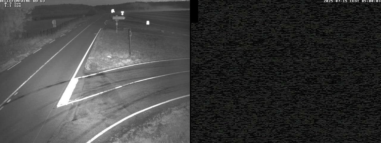 Webcam à Bellefontaine dans les Vosges à 552 mètres d'altitude sur la D63, à la jonction avec la D20A