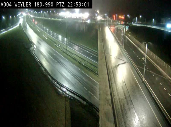 Webcam à la jonction entre la N81 et l'E411 à hauteur de la sortie 32 Longwy/Messancy à Arlon. Vue orientée vers Bruxelles