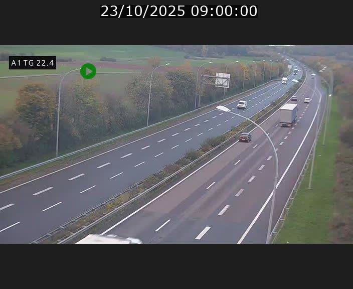 Traffic live webcam Luxembourg Flaxweiler - A1 direction Luxembourg - BK 22.4