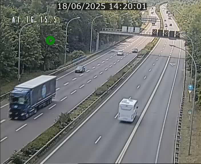 Traffic live webcam Luxembourg Munsbach - A1 direction Luxembourg - BK 15.5