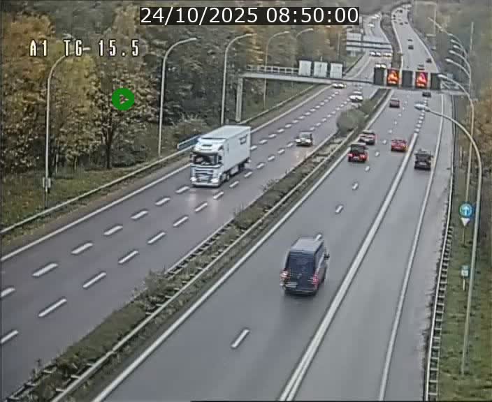 Traffic live webcam Luxembourg Munsbach - A1 direction Luxembourg - BK 15.5