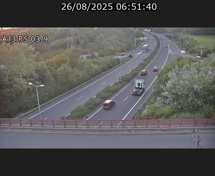 Traffic live webcam Luxembourg Differdange - A13 direction Esch-sur-Alzette - BK 3.9