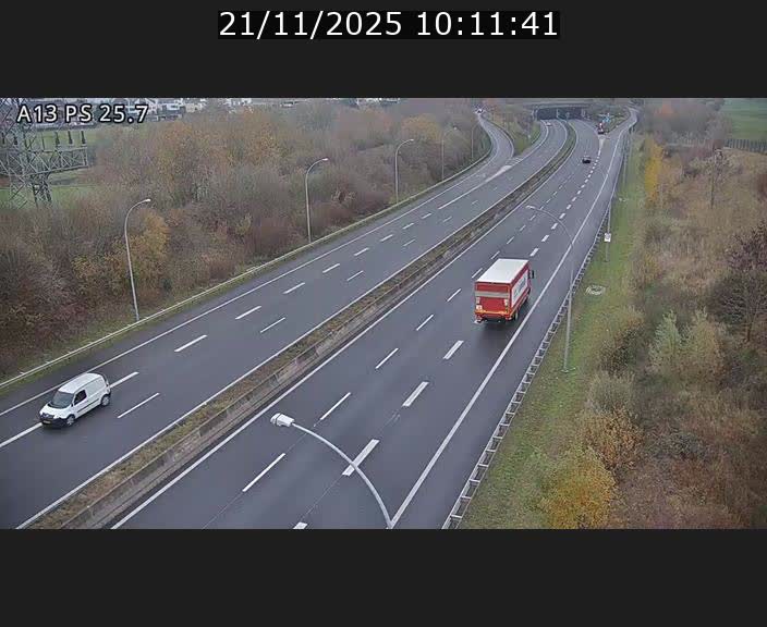 Traffic live webcam Luxembourg Frisange - A13 direction Allemagne - BK 26