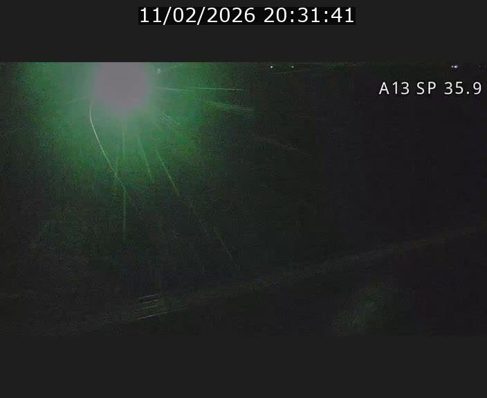 Webcam trafic sur A13 à l'entrée ouest du tunnel Markusbierg à Remerschen. Vue orientée vers Mondorf-les-Bains.