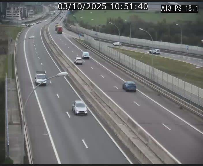 Traffic live webcam Luxembourg Dudelange - A13 direction Croix de Bettembourg - BK 18.1
