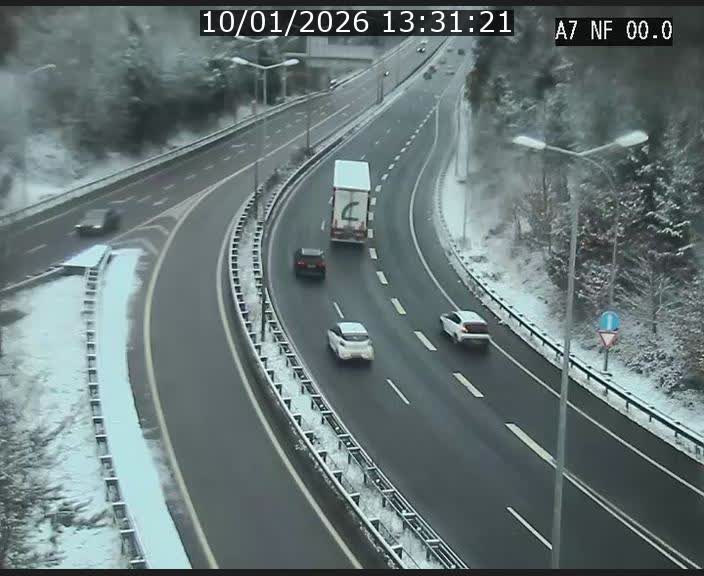 Caméra autoroute Luxembourg A7 - Echangeur A1/A7 Grünewald direction Tunnel Stafelter