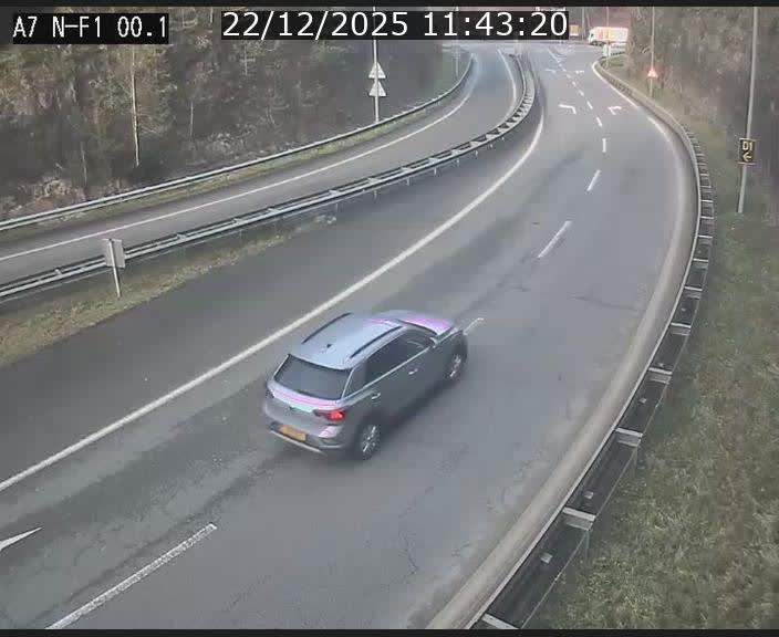 Webcam autoroute Luxembourg A7 située dans la sortie 1 Waldhof, vers la N11, avant le Tunnel Stafelter