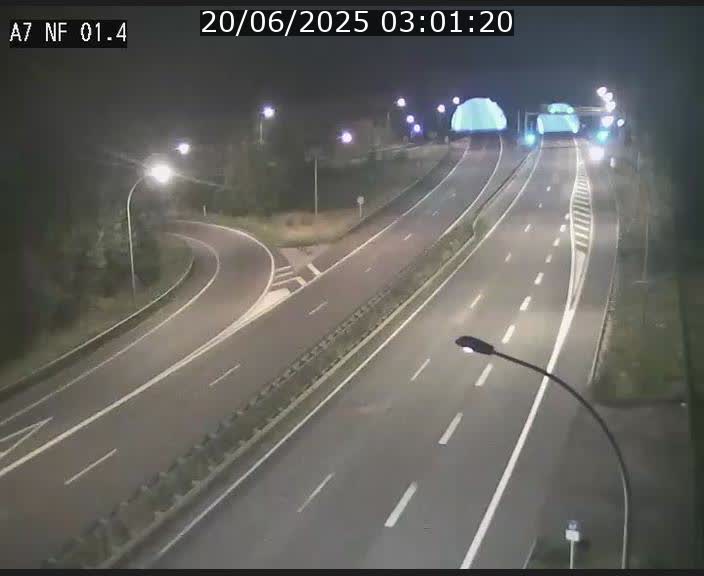 Caméra autoroute Luxembourg A7 - Echangeur Waldhaff - direction Tunnel Stafelter