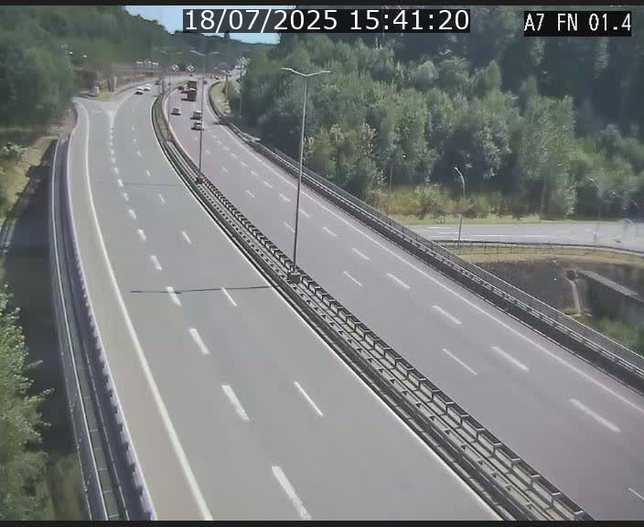 Caméra autoroute Luxembourg A7 - Tunnel Stafelter - direction Echangeur Grünewald