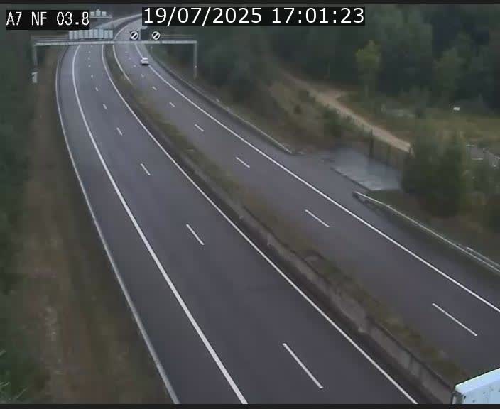 Webcam autoroute A7 au Luxembourg à la sortie du Tunnel Stafelter vers le Nord