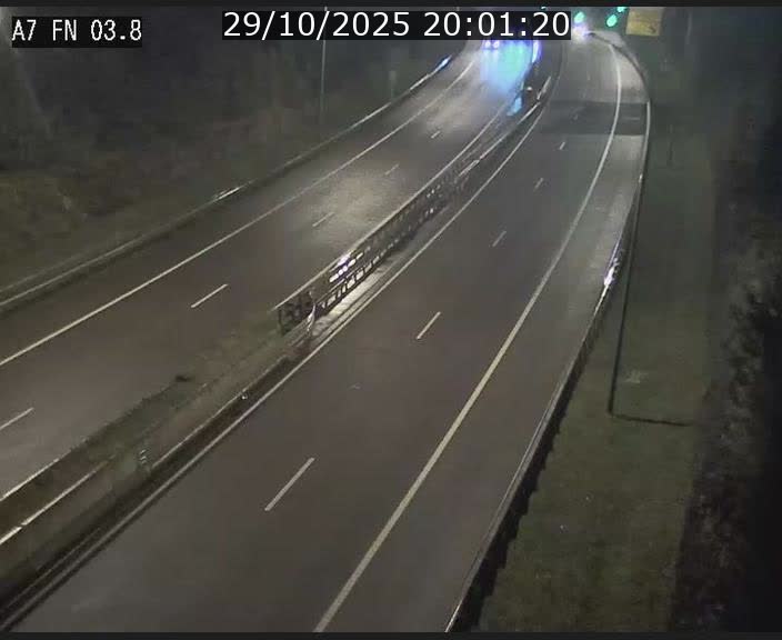 Caméra autoroute Luxembourg A7 - Passage à gibier Rëngelbour - direction Tunnel Stafelter