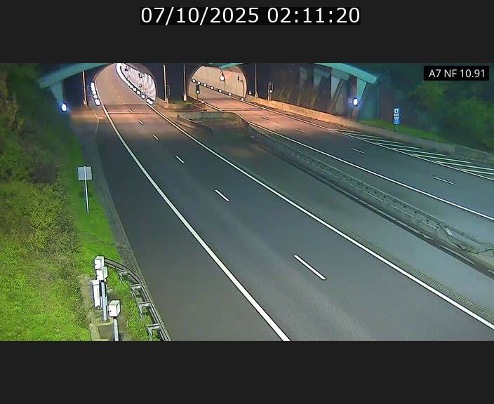 Caméra trafic Luxembourg - A7, Tunnel Gousselerbierg, entrée sud, direction Mersch