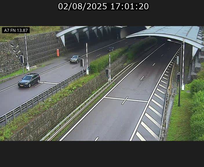 Caméra trafic Luxembourg - A7, Tunnel Gousselerbierg, entrée nord, direction Lorentzweiler
