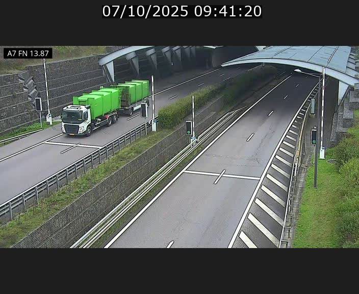 Caméra trafic Luxembourg - A7, Tunnel Gousselerbierg, entrée nord, direction Lorentzweiler