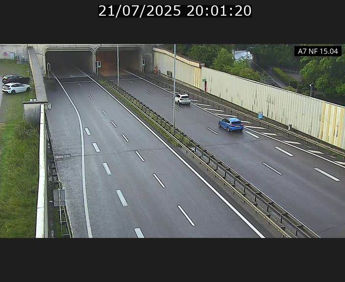 Caméra trafic Luxembourg - A7, Tunnel Mersch, entrée sud, direction Ettelbruck