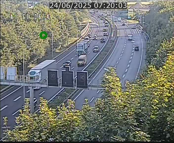 Traffic live webcam Luxembourg Hamm - A1 direction Sandweiler - BK 6.4