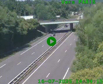 Caméra routière sur l'autoroute A20 au nord de Limoges, à la jonction avec la N520. Vue orientée vers Paris