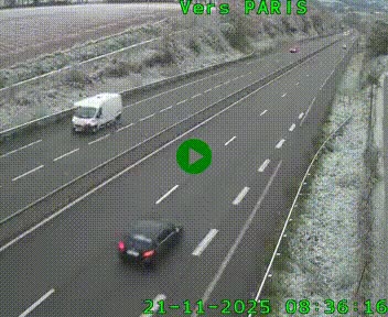 Caméra routière sur l'autoroute A20 à Saint-Hilaire-Bonneval, au sud de Limoges. Vue orientée vers Paris