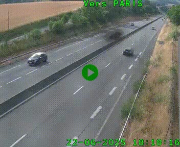 Caméra routière sur l'autoroute A20 à Saint-Hilaire-Bonneval, au sud de Limoges. Vue orientée vers Paris
