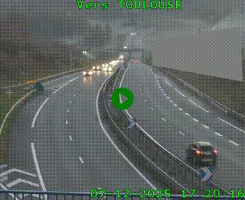 Caméra routière sur l'autoroute A20 à Noailles, en périphérie de Brive-la-Gaillarde. Vue orientée vers Toulouse