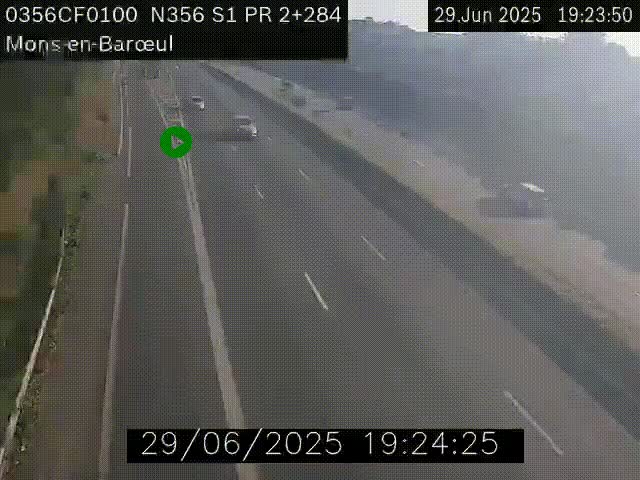 Webcam à l'entrée de Lille en direction du périphérique, à proximité de Mons-en-Baroeul sur la N356