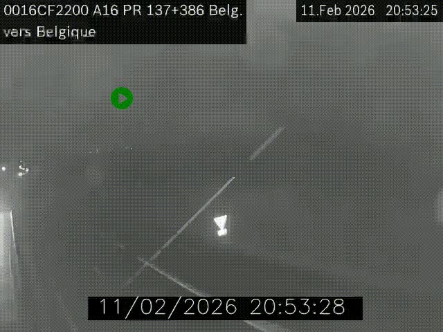 Webcam à la frontière franco-belge au niveau de Bray-Dunes/De-Panne sur l'autoroute A16. Vue orientée vers la Belgique