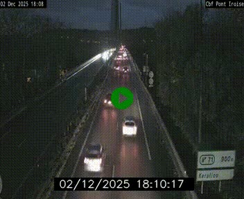 Webcam sur la N165 après le Pont de l'Iroise, à l'entrée de Brest