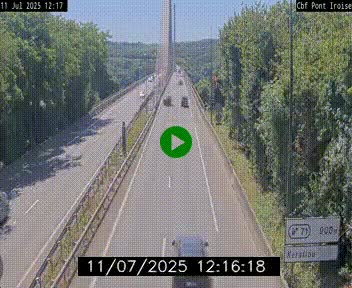 Webcam sur la N165 après le Pont de l'Iroise, à l'entrée de Brest