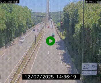 Webcam sur la N165 après le Pont de l'Iroise, à l'entrée de Brest