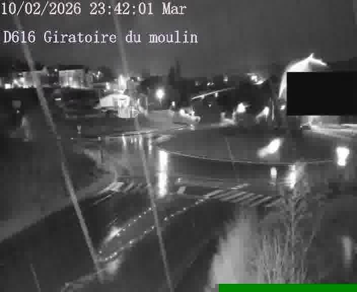 Webcams sur la D616, sur le contournement d'Audun-le-Tiche. Vue orientée vers le rond-point du Moulin, en provenance du Luxembourg