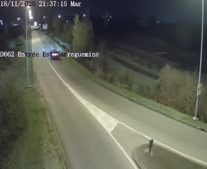 Point de vue trafic déployé sur D662 (France) à Sarreguemines, regardant vers Sarreguemines, aidant conducteurs et services à anticiper les flux.