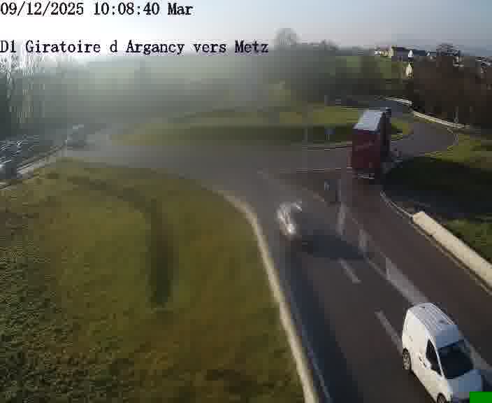 Webcam installée le long de D1 (France) à Argancy, pointée vers Metz, utile pour suivre précisément les conditions de trafic.