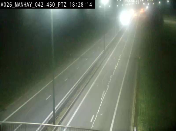 Webcam autoroute A26/E25 à hauteur de Manhay, à la jonction avec la N651 en direction de Liège - BK 42.4