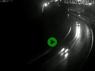 Caméra autoroute à la jonction entre l'A7 et la D301 (Boulevard urbain Sud de Lyon) à Feyzin, au sud de Lyon. Vue orientée vers Mions