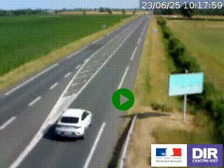 Webcam routière sur la RN7 à hauteur de Toulon-sur-Allier, entre Moulins et Vichy