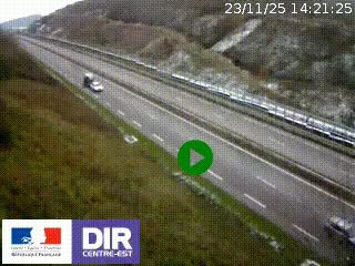 Webcam au niveau du col de Bois Clair à hauteur de Cluny sur la N79. Vue orientée vers Mâcon