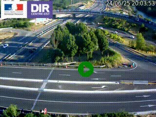 Webcam traffic à Grenoble-sud sur l'autoroute A480. Vue orientée vers l'entrée et la sortie de Grenoble