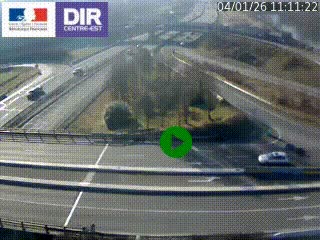 Webcam traffic à Grenoble-sud sur l'autoroute A480. Vue orientée vers l'entrée et la sortie de Grenoble