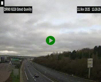 Webcam routière sur N338 à hauteur de Grand-Quevilly en périphérie de Rouen. Vue orientée vers Rouen