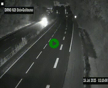Webcam routière à hauteur de Bois-Guillaume en périphérie de Rouen. Vue orientée vers Rouen
