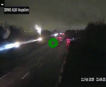Webcam autoroute A150 à hauteur de La Vaupalière en périphérie de Rouen. Vue orientée vers Rouen