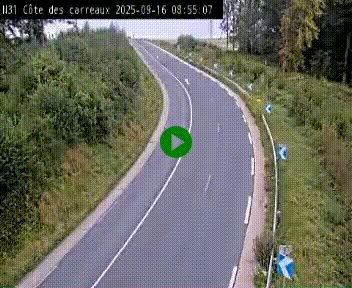 Webcam en haut de la Côte des Carreaux sur la N31 à Avesnes-en-Bray. Vue orientée vers Rouen