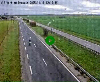 Webcam à hauteur de Vert-en-Drouais sur la N12, en périphérie de Dreux. Vue orientée vers Alençon