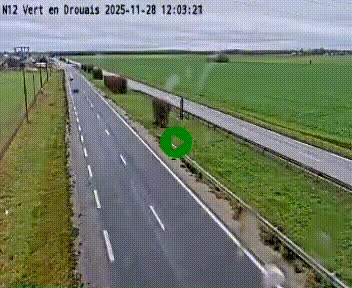 Webcam à hauteur de Vert-en-Drouais sur la N12, en périphérie de Dreux. Vue orientée vers Alençon