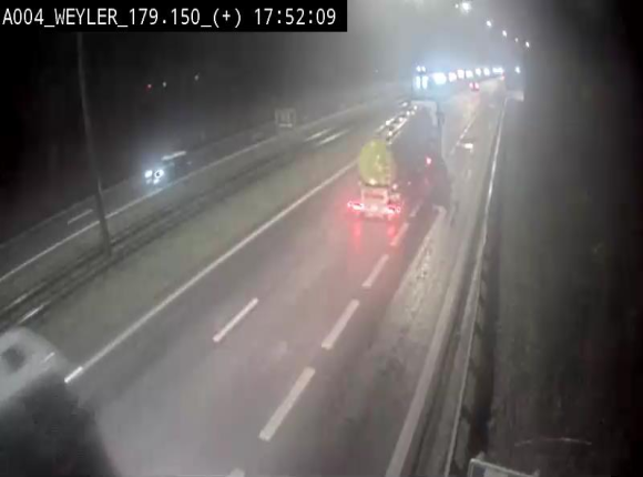 Webcam entre la sortie Arlon et la sortie Weyler sur l'E411. Vue orientée vers Luxembourg