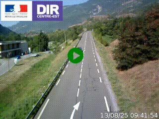 Web cam sur la N90 à Aime, en provenance de Bourg-Saint-Maurice et en direction d'Albertville