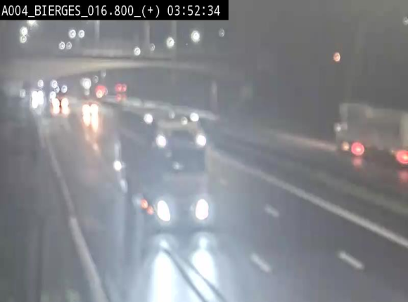 Webcam à Wavre, à hauteur de la sortie 5 Bierges. Vue orientée vers Namur