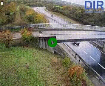 Webcam sur A84 à hauteur de Pont-Farcy, au niveau du pont autoroutier sur la Vire, au sud de Saint-Lô