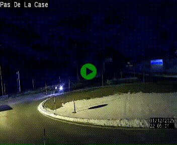 Webcam sur la N22 au niveau du poste frontière entre la France et Andorre à proximité de Pas de la Case à plus de 2000 mètres d'altitude