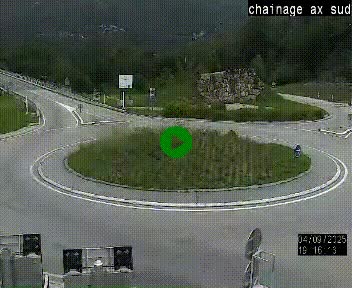 Webcam au nord d'Ax-les-Thermes au niveau de l'aire de chaînage de la N20. Vue orientée vers les Pyrénées, en direction de Pas de la Case